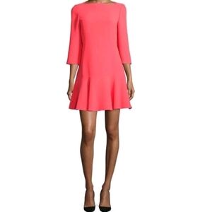 Kate Spade Crepe Flounce Pink Dress Size 6